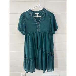 Matilda Jane Heart to Heart Opening Night Clip Dot Dress Girls Size 14 Green